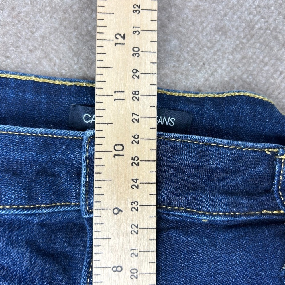Calvin Klein Jeans Bermuda Shorts Womens 12 Blue Denim Stretch Cotton Mid Rise - Picture 14 of 15